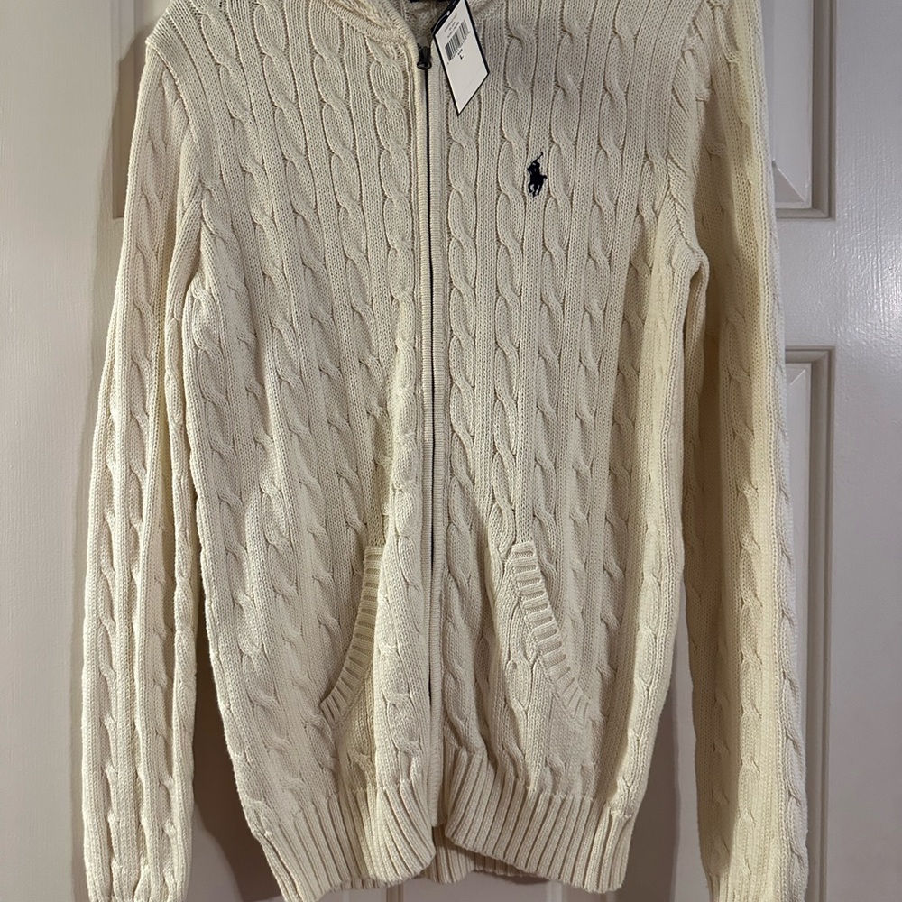Polo Ralph Lauren Cream Zip-Up Sweater